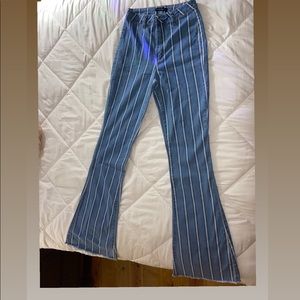 Bell bottom striped jeans! Great quality!